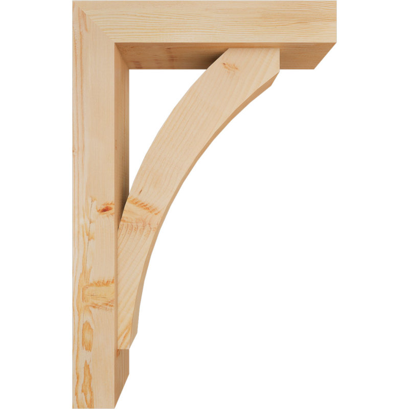 Thorton Block Bracket with Offset Brace, 34 x 22, 5 1/2"W Douglas Fir (Smooth)