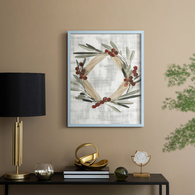 «Christmas Holiday Art CCXCIV», reproduction d'art encadrée - bois massif