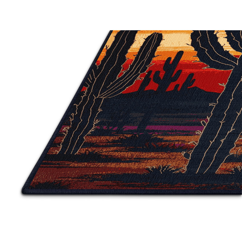 Tapis botanique lavable à la machine, Carré 7 pi