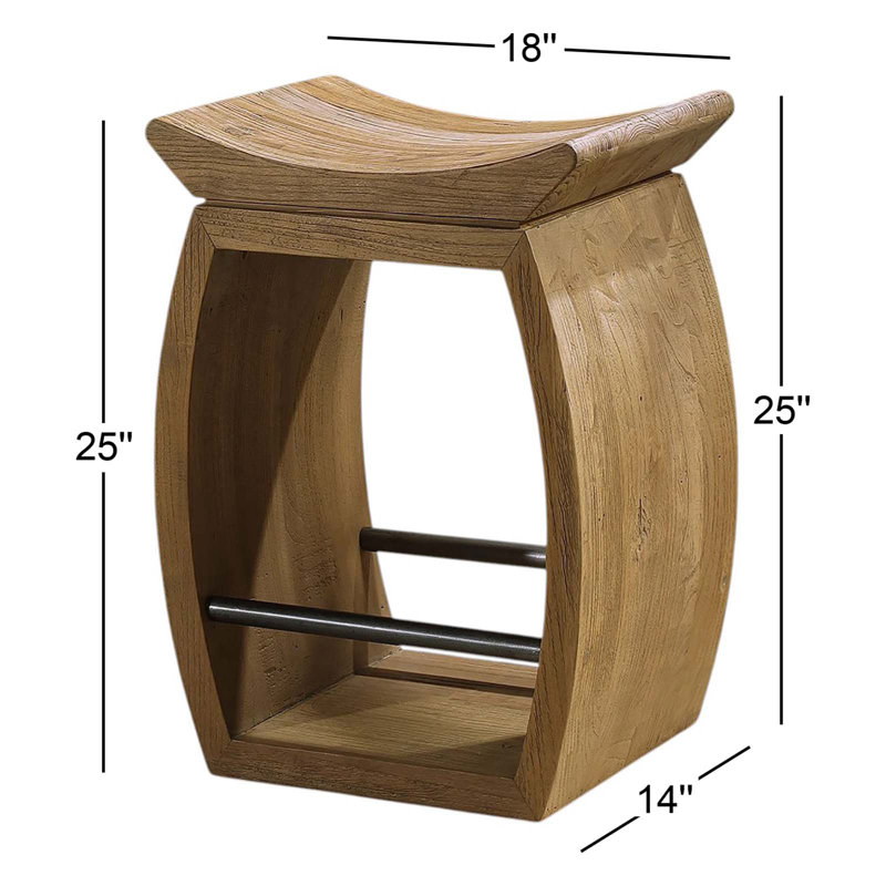 Shisler Solid Wood 25'' Counter Stool
