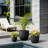 13.5" W x 11.5" H Medium Dark Charcoal Concrete Tall Round Planter / Pot with Drainage Hole for Indoor & Outdoor-761474584-761474585