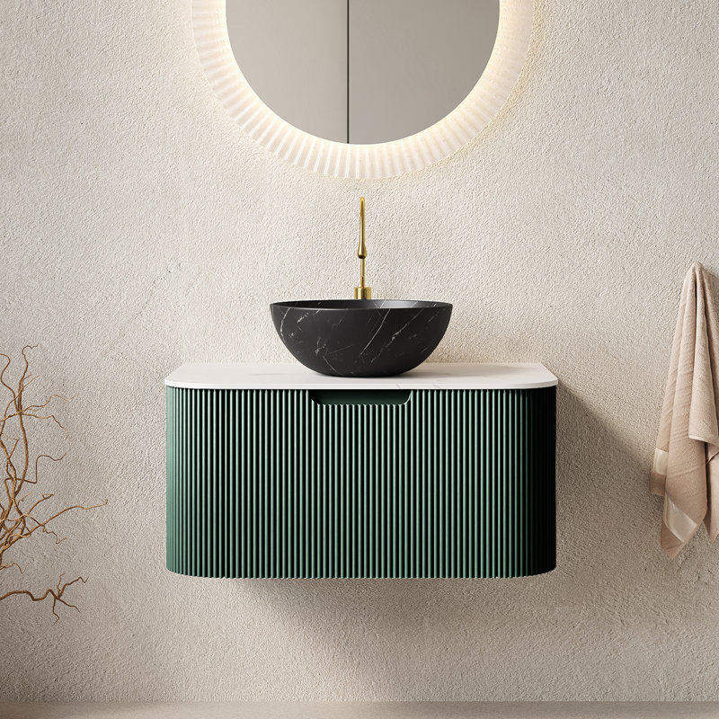 Meuble-lavabo et lavabo de salle de bain, 30" W, Black/White