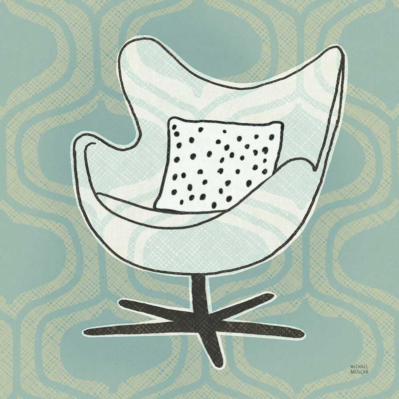 " Retro Chair II " by Michael Mullan, 12" H x 12" W x 1.25" D