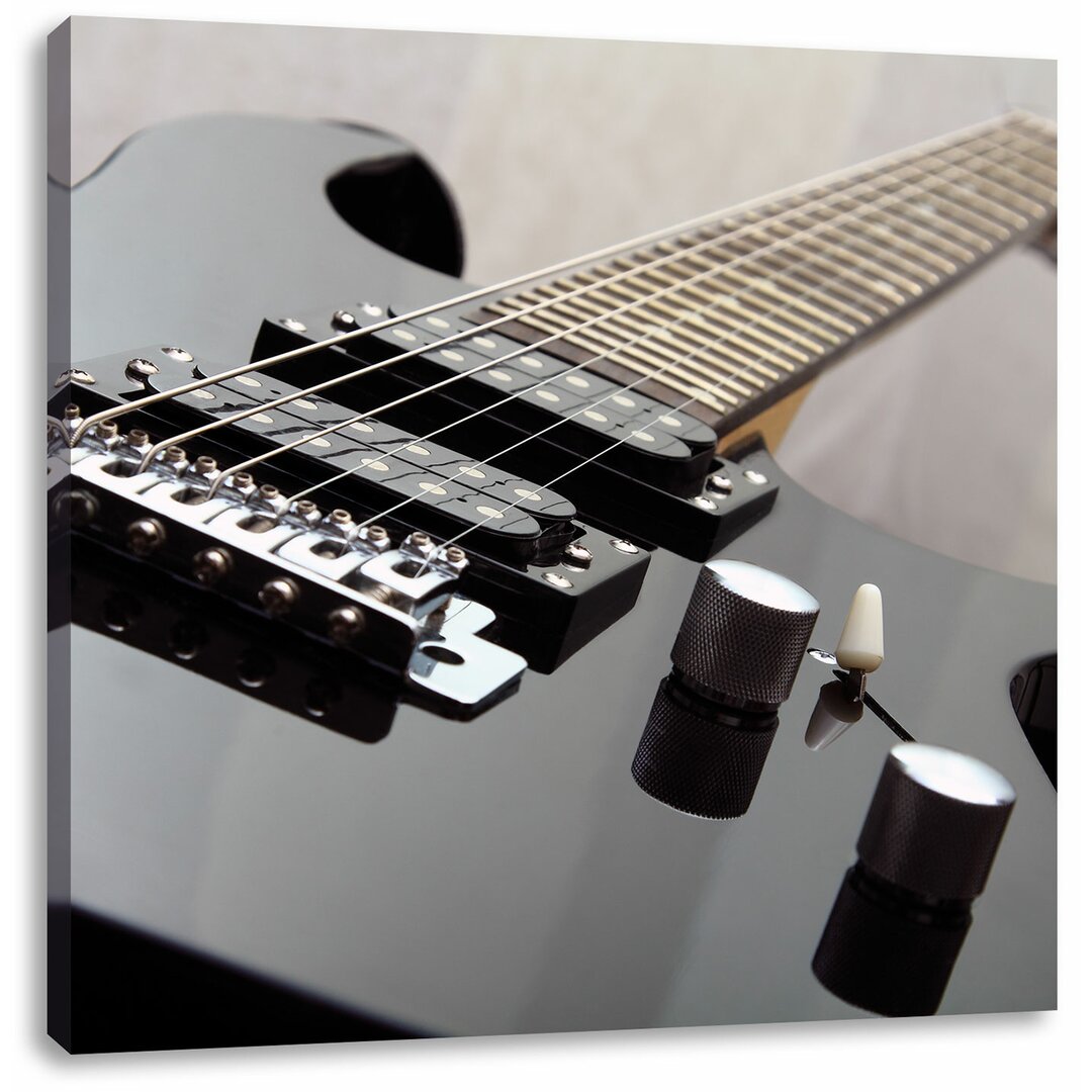 Leinwandbild Black Guitar Nahaufnahme Gitarre