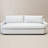 90" Grayish White Down Feather Linen Upholstered Deep Sofa with Reversible Cushions