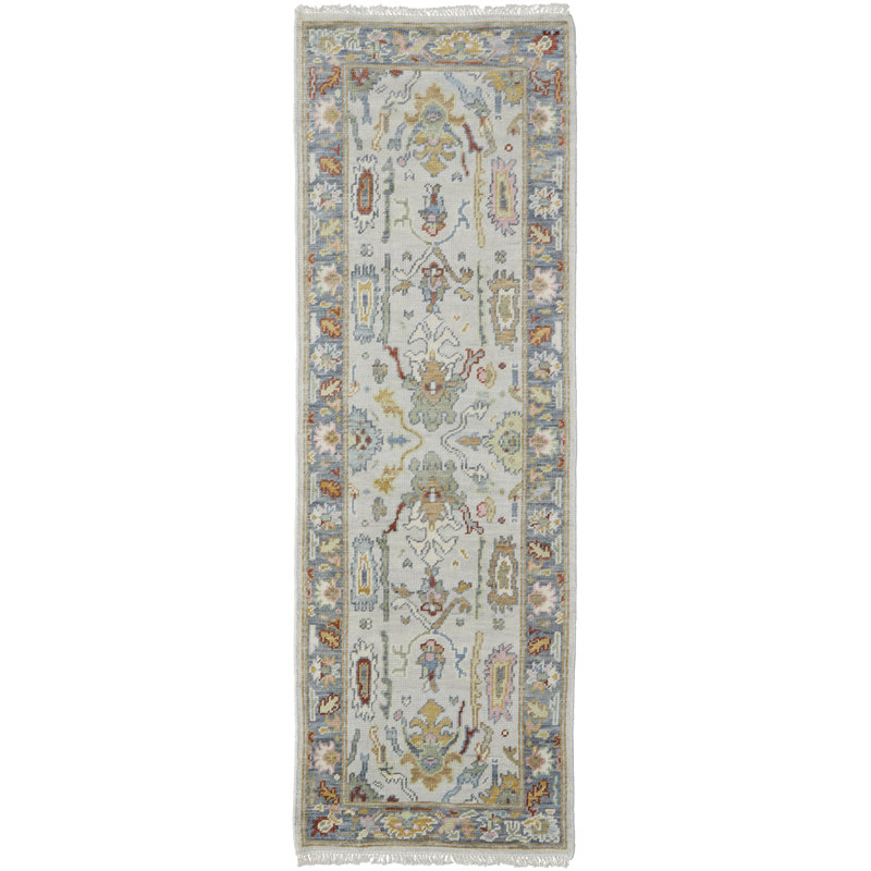 Karina Handmade Wool Floral Area Rug, Runner 2'6" x 8'