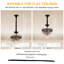 Lustre en cristal transparent avec lustre rétro style campagnard avec cadre en fer noir mat