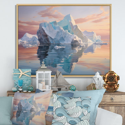" Teal Peach Iceberg Frozen Serenity "