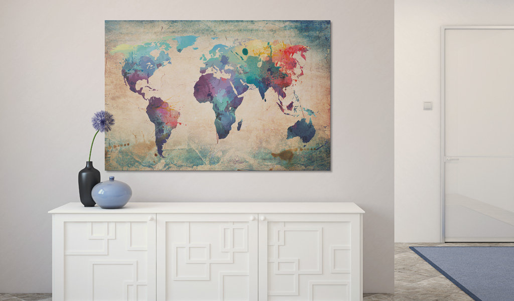 Leinwandbild Rainbow World Map