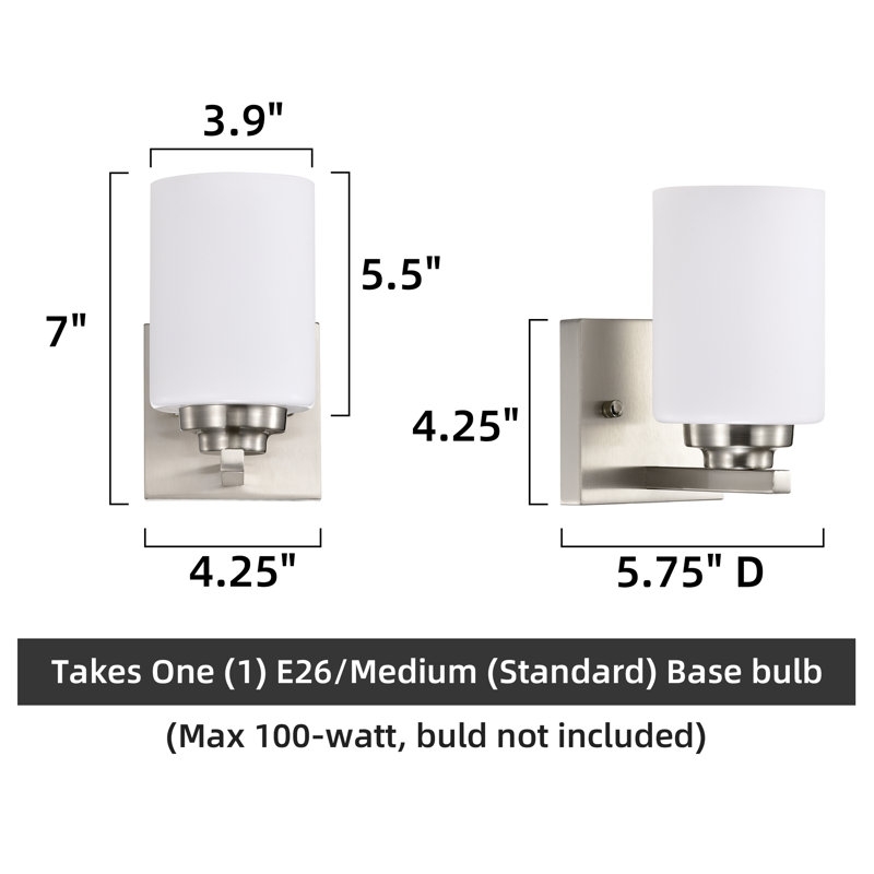 Caelynn Dimmable Bath Sconce, Nickel