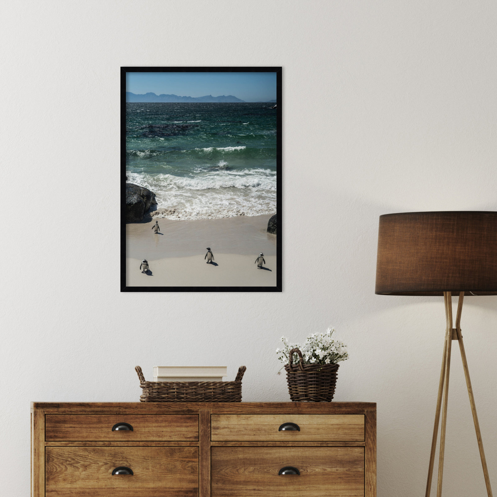 Perolio "Coming in to the Beach" Print, Black, 33" H x 24" W