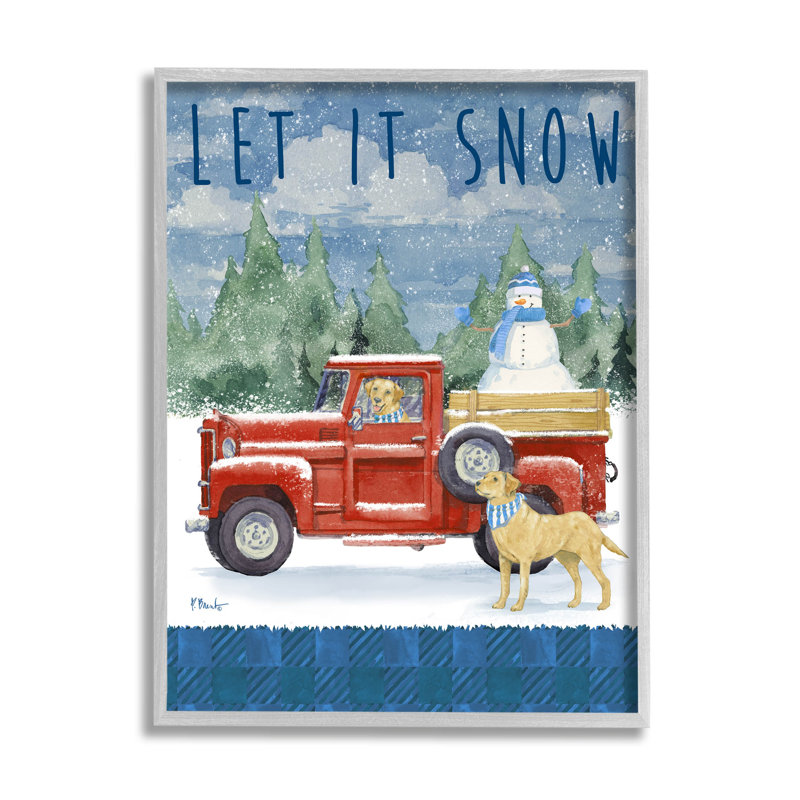 Let It Snow Winter Dogs, estampe numérique par Paul Brent, H 30 po x l 24 po x P 1,5 po, Estampe numérique Farmhouse
