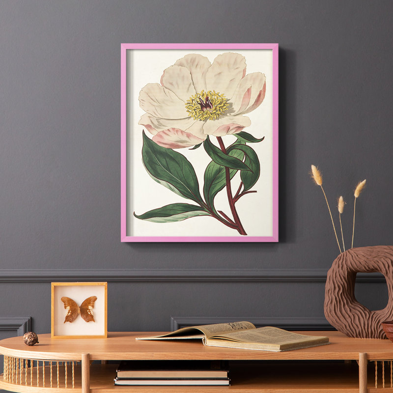 «Pink Floral Mix VII», reproduction encadrée - bois massif, Rose, H 10 po x l 8 po