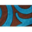 Tapis bleu/brun tissé à la machine Melfa-24619475