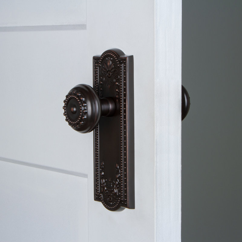 Grandeur Parthenon Plate Double Dummy with Parthenon Door Knob, Timeless Bronze