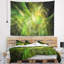 Illustration abstraite verte sur tapisserie fractale noire-28497201