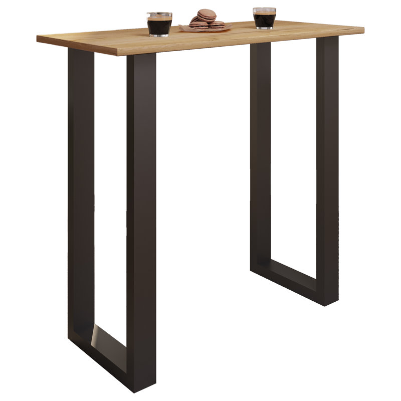 Xona Bar Table, Wood, Matt brushed nickel, 102cm H x 110cm W x 50cm D