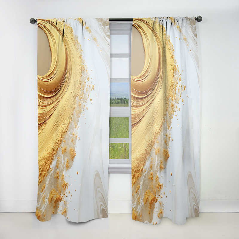 Locher - Rideau obscurcissant à spirale abstrait moderne - 1 panneau, L 52 po x L 108 po