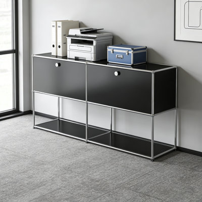 Armoire de rangement modulaire en métal avec tablettes réglables