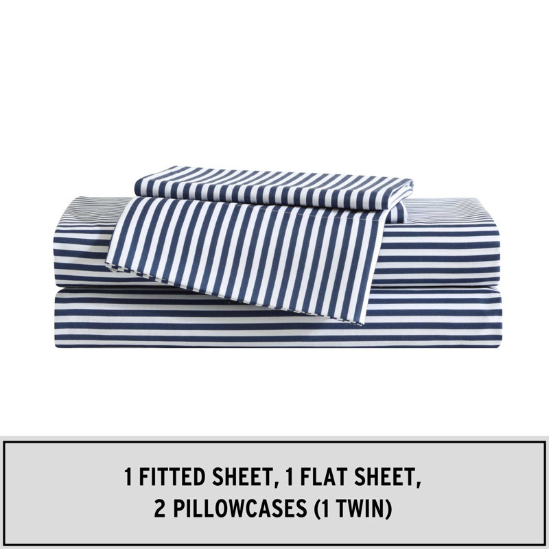 Eddie Bauer Kids Sheet Sets, Queen Sheet Set with 2 Standard Pillowcases, Preston Check Blue