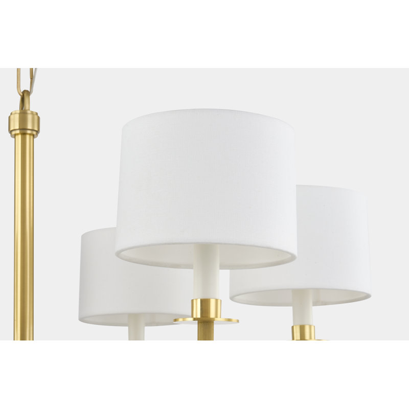 Paramus 6 Light Chandelier, Antique Brass