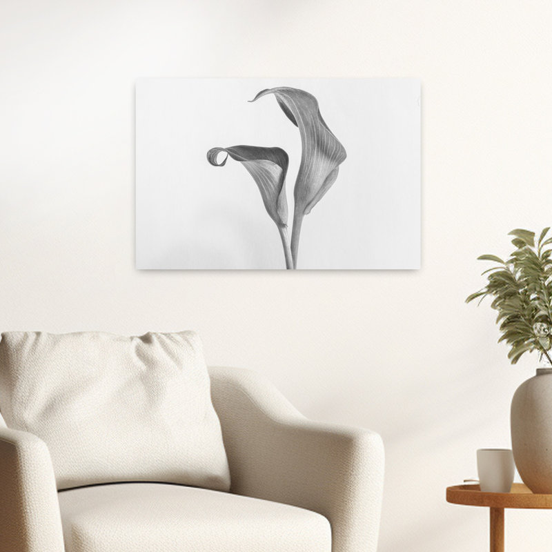 Calla, fleurs abstraites, art mural contemporain, H 24 po x l 16 po