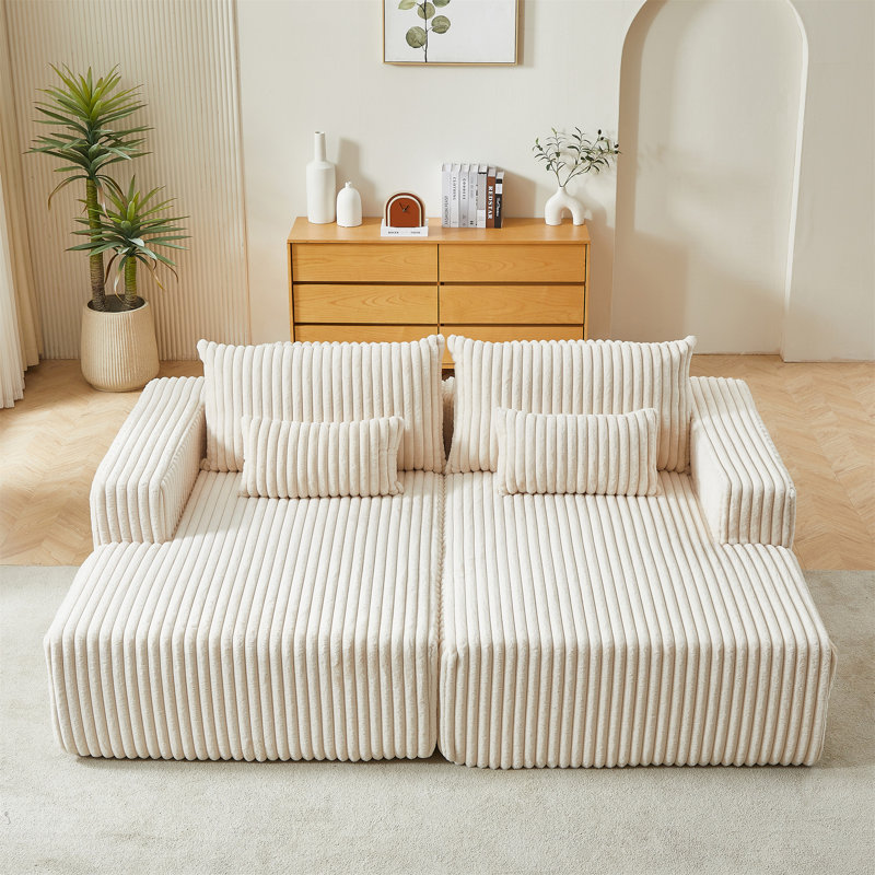 Méridienne surdimensionnée 87 po, Beige