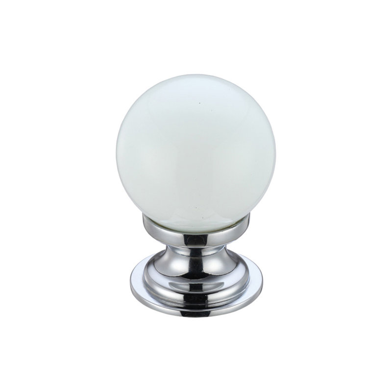 30mm Diameter Round Knob, White