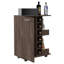 Chariot-bar, deux tablettes extérieures, quatre roulettes, six porte-bouteilles intégrés, armoire à une porte-1876098432