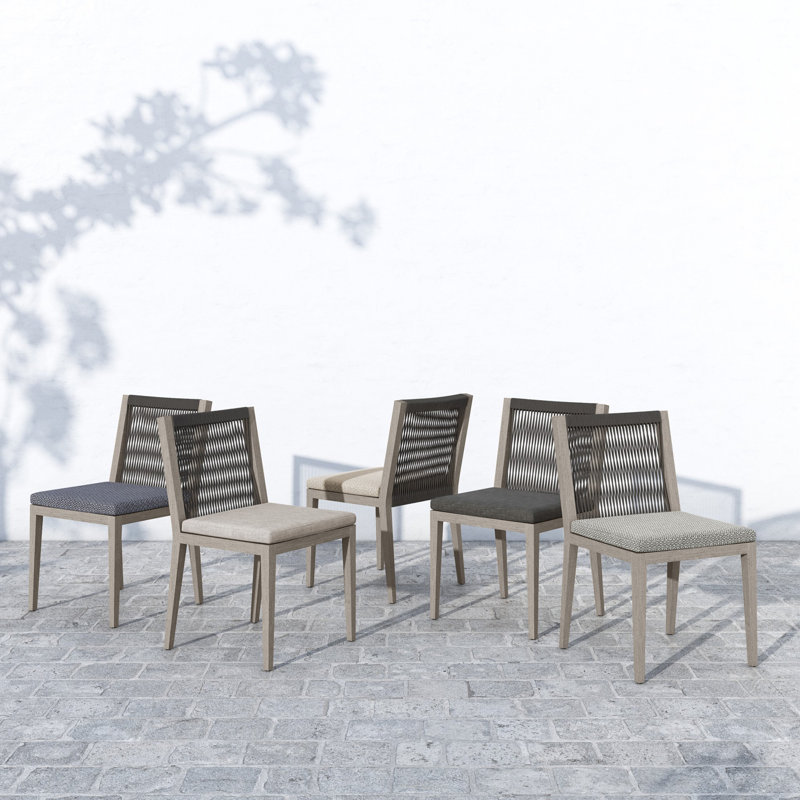 Dimitri Outdoor Dining Side Chair, Faye Sand, Gray