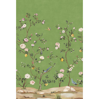  Murale peler et coller Green Blossom