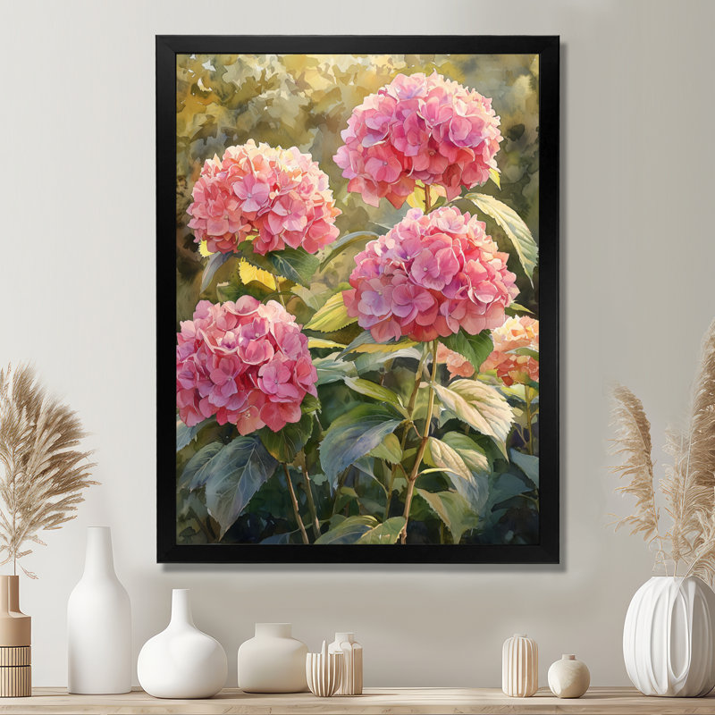 Alexis - impressions florales sur toile, H 40 po x l 30 po, Picture Framed, Noir, noir, noir, noir