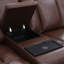 Ensemble de canapé de salon inclinable 3 pièces cognac espresso avec haut-parleurs Bluetooth, recharge sans fil et lumières DEL