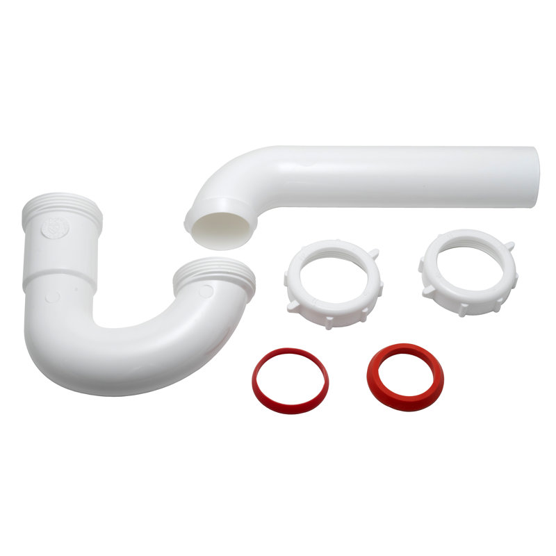 White Polypropylene P-Trap with Reducer Washer