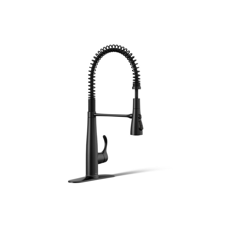 Kohler Simplice Single Handle Semi-Professional Pre-Rinse Kitchen Sink Faucet with Three-Function Pull Down Sprayer