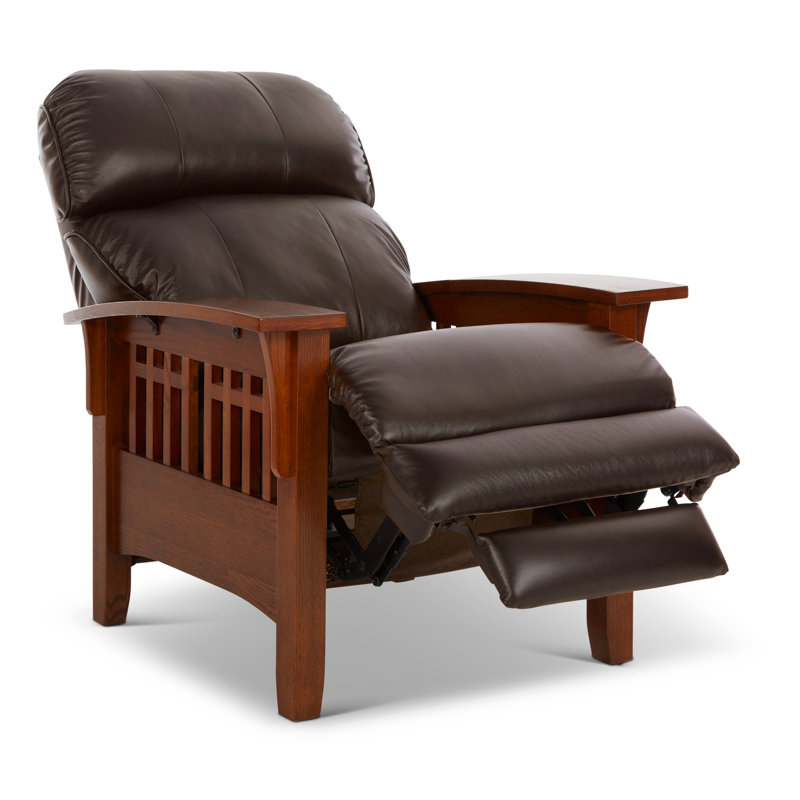 El Dorado Leather High Leg Recliner, Cozy Match Tobacco Genuine Leather
