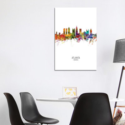 Atlanta Georgia Skyline Portrait by Michael Tompsett - Wrapped Canvas Gallery-Wrapped Canvas Giclée