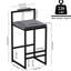 Tabourets de bar contemporains en velours gris avec repose-pieds et support de 220 lb, de 2 pour plusieurs réglages de haute qualité en noir, structure rouille, repose-pieds, salles à manger-275384907-275384900