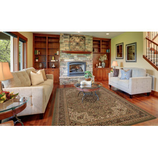 Izaiah Oriental Green Area Rug