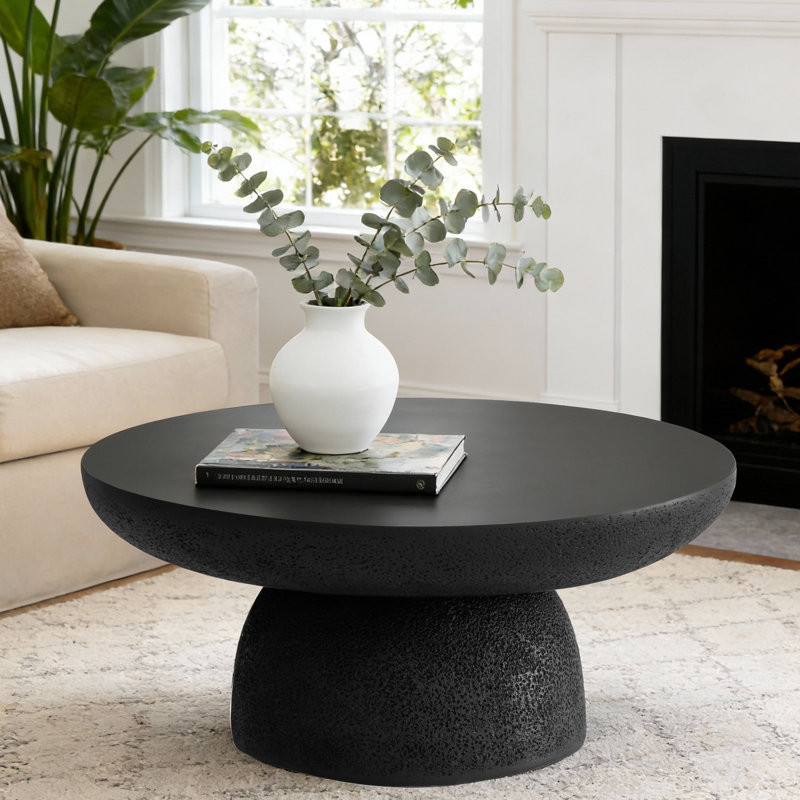 Table basse ronde 27,8 po, Noir