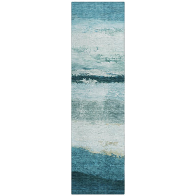 Machine Washable Indoor/Outdoor Arline ACN2169 Striped Rug