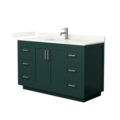 Ensemble de meuble-lavabo simple 54 po avec plateau en quartz Miranda