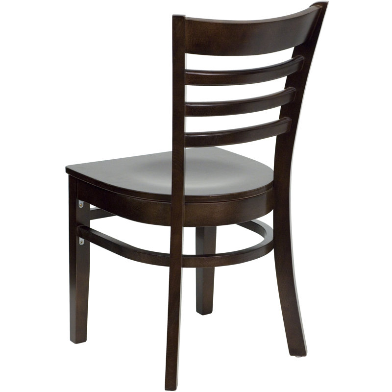 Prompton Vertical Slat Back Wooden Restaurant Chair, Walnut