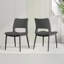 Chaises de salle à manger en cuir gris d'unité centrale de 2: Structure, idéale pour les cuisines et les bureaux