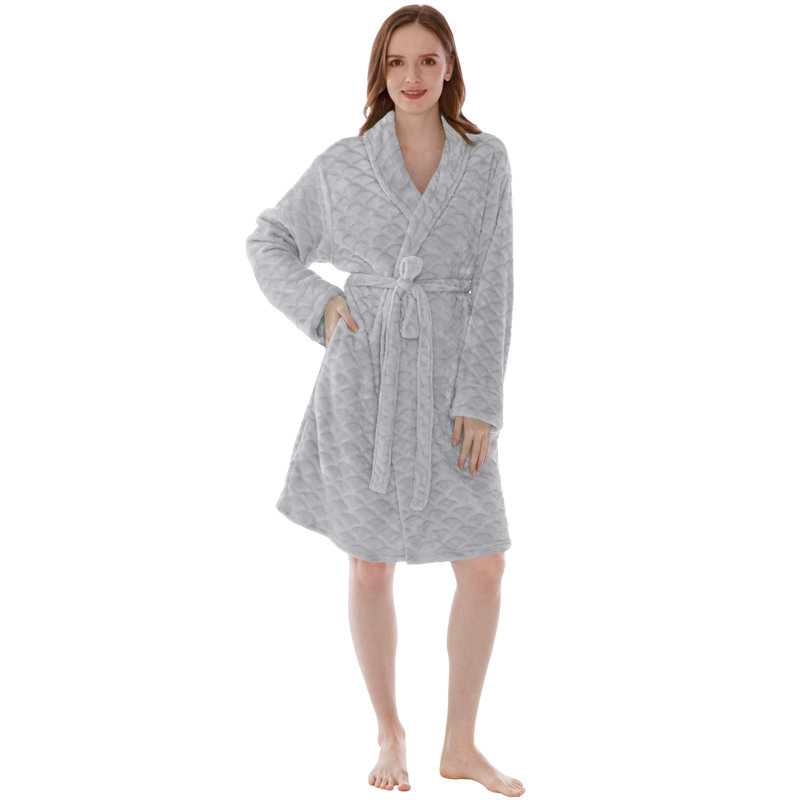 Peignoir au-dessus du genou avec poches Belia, 2TG, Gris clair
