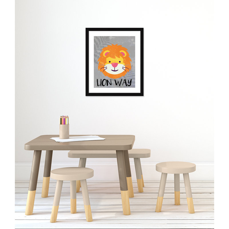 Impression sur papier Lion Way, H 24,5 po x l 20,5 po x P 0,6 po, Encadré plat noir