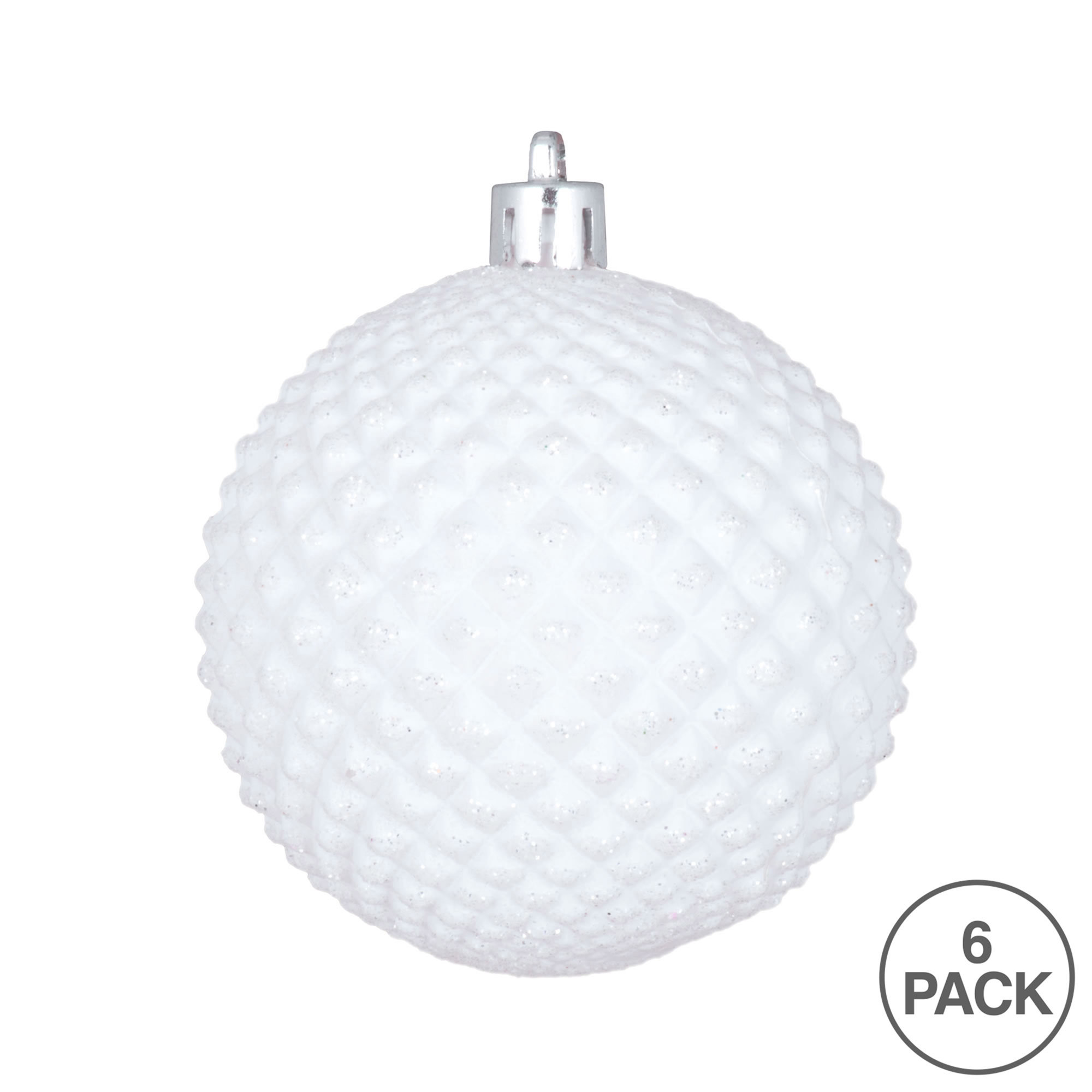 Durian Glitter Ball Ornament, White