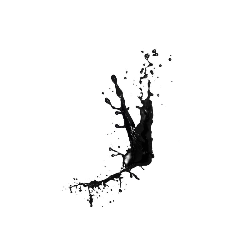 Éclaboussure de liquide noir sur fond blanc par Portishead1, H 48 po x l 32 po
