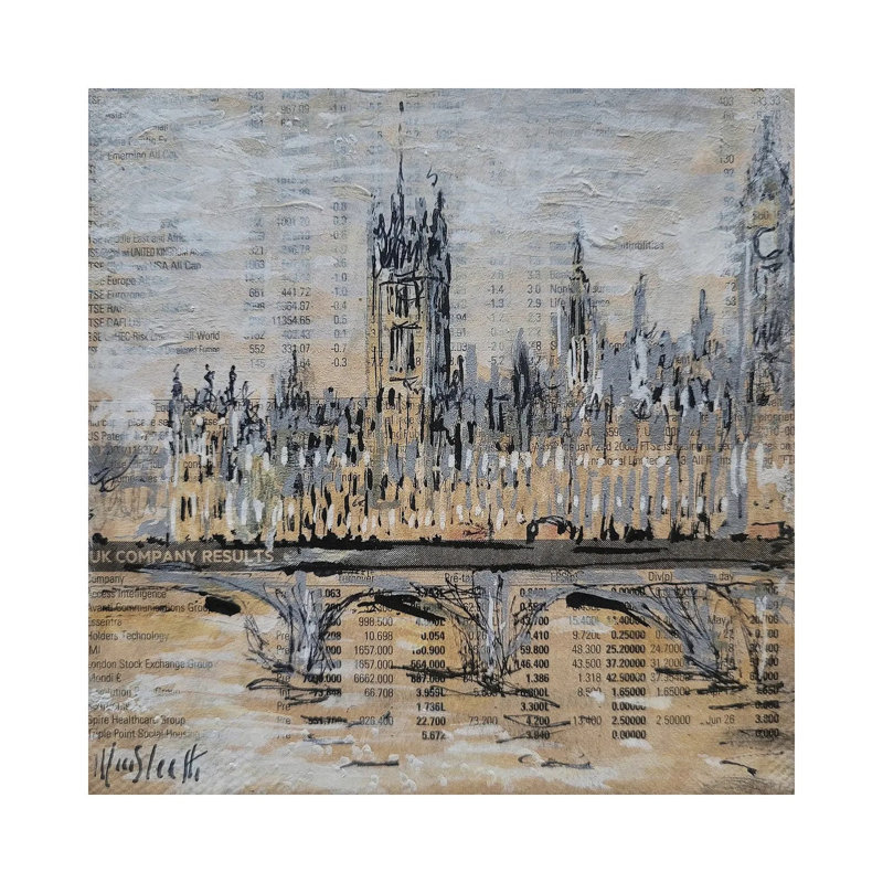 Westminster From The Tahmes, London 1 Piece Wall Art on Canvas, 66.04 cm H  x 66.04 cm W  x 3.175 cm D, Does Not Apply