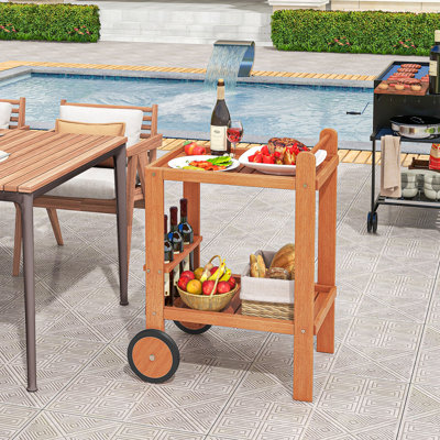 Ameerat Solid Wood Kitchen Cart